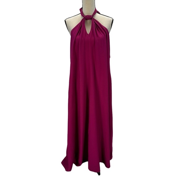INC Sleeveless Halter Neck Maxi Dress - Cranberry Rose Pink - size 1X - Picture 1 of 9